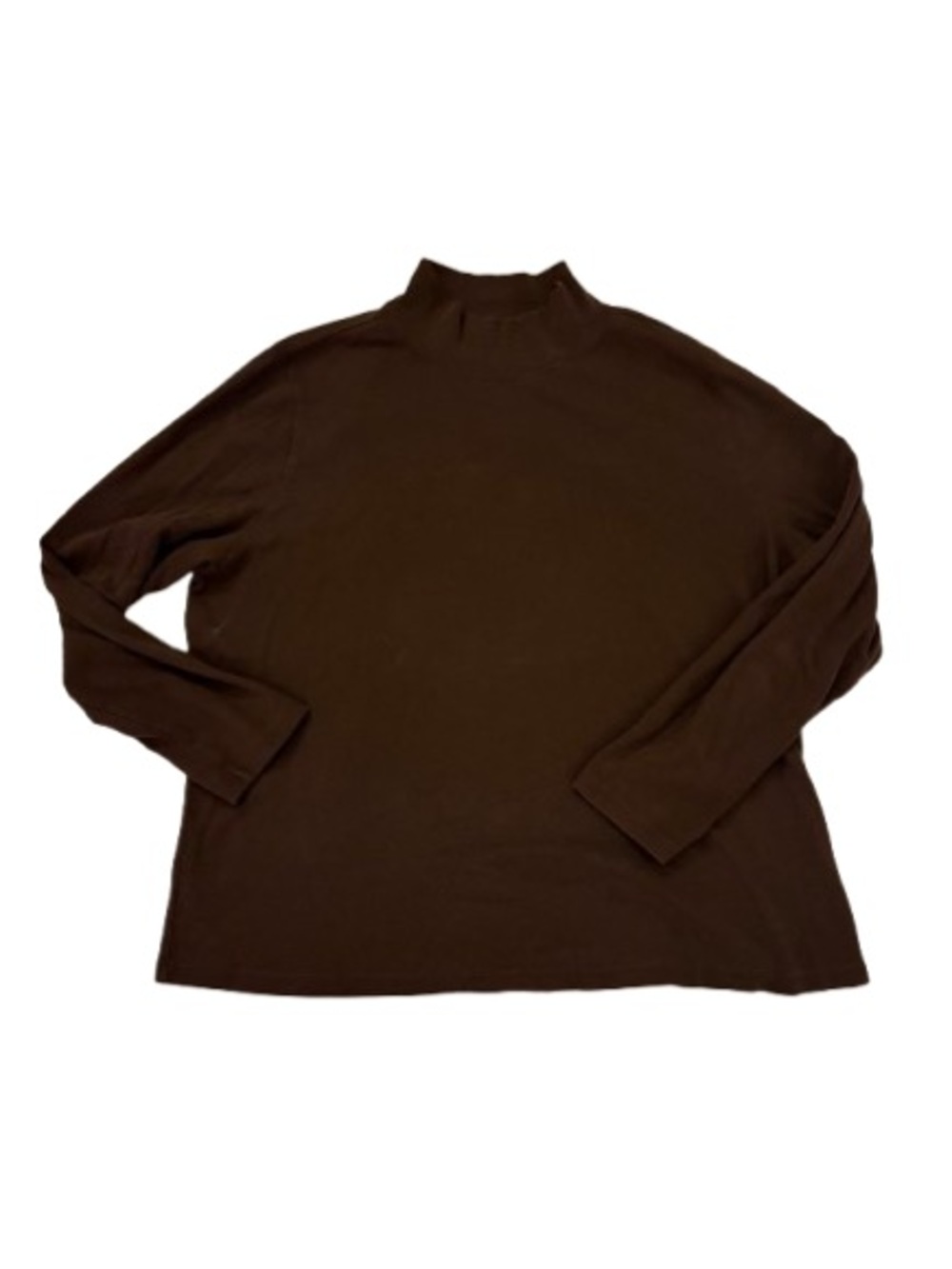 St. John's Bay Brown Mock Neck Long Sleeve Top